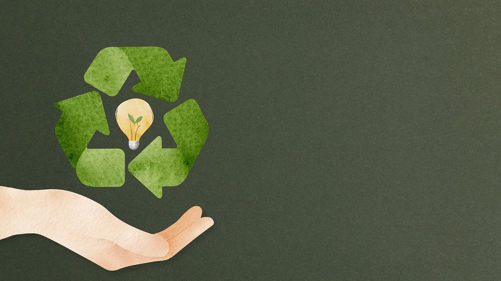 Recycle symbol & environment desktop wallpaper, editable design