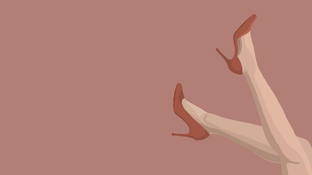 Woman legs & heels, desktop wallpaper, editable design