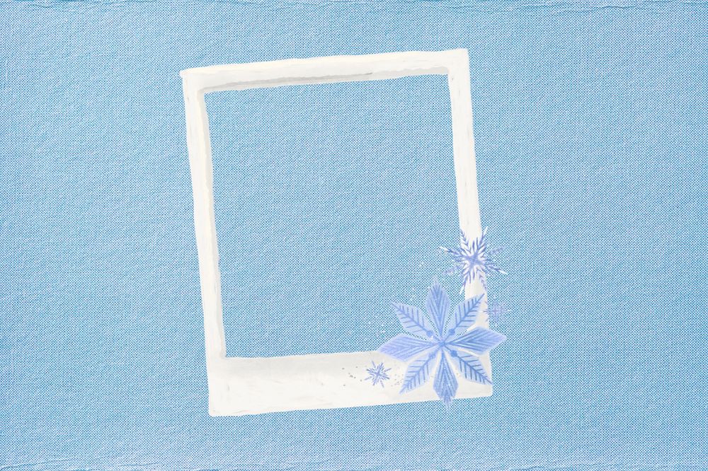 Winter aesthetic instant film frame, editable collage element remix design