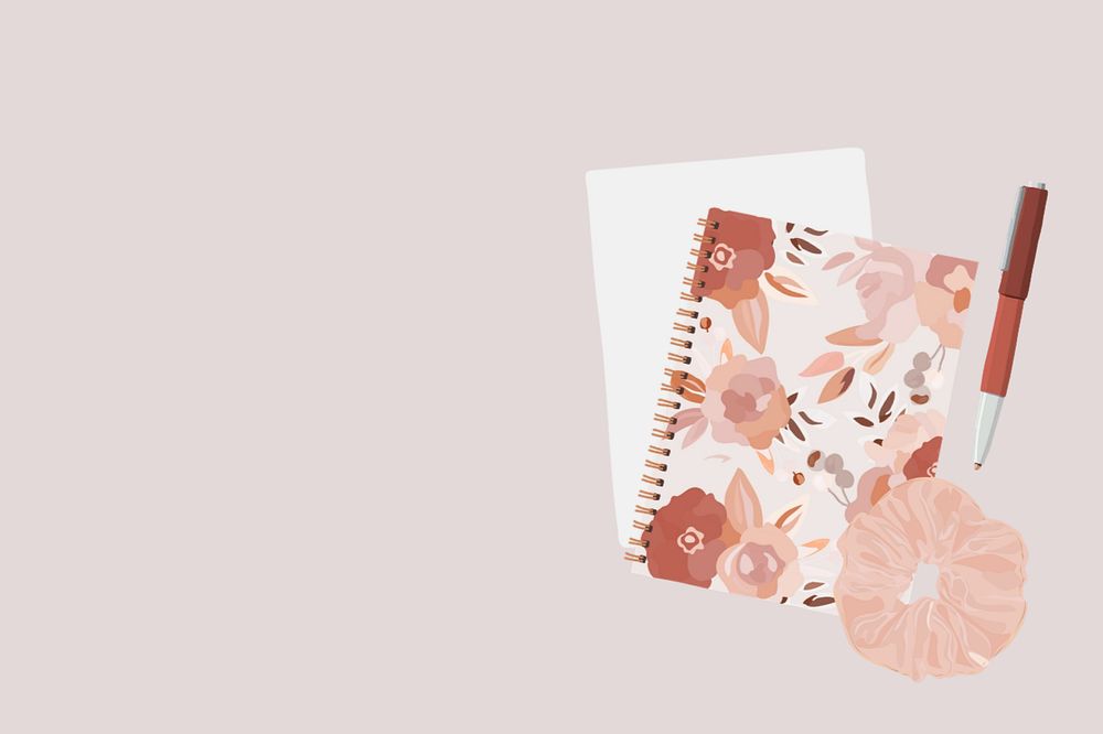 Feminine stationery, pastel background, editable aesthetic illustration