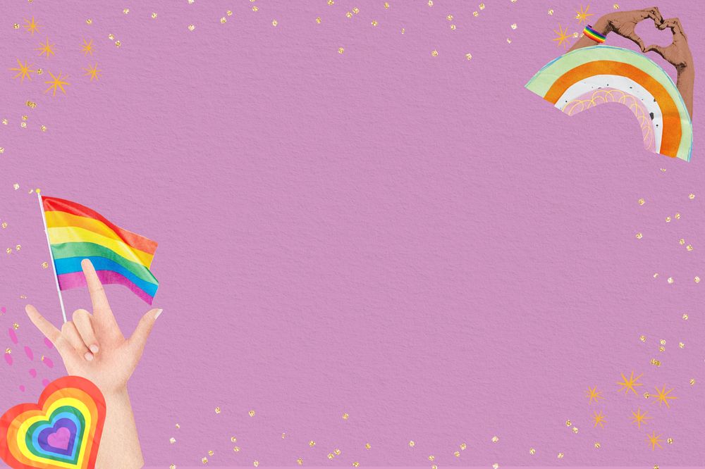 LGBTQ pride celebration background, editable border collage design