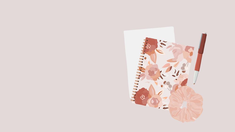 Feminine stationery, pastel desktop wallpaper, editable aesthetic illustration