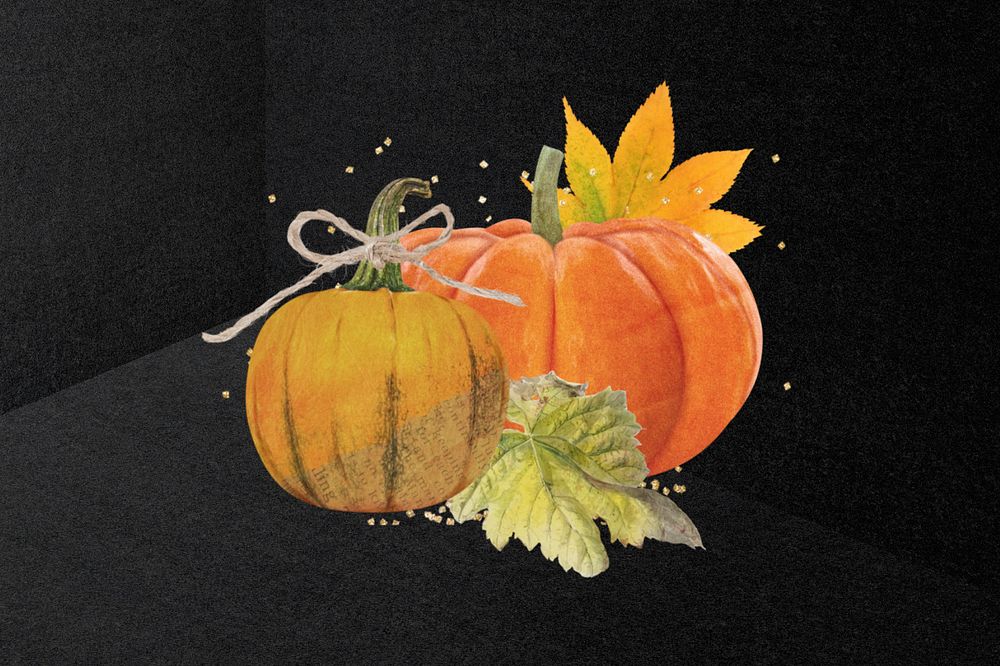 Autumn background, editable pumpkin design