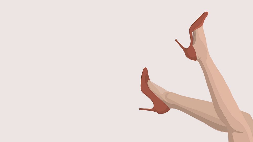 Legs & red heels, desktop wallpaper, editable aesthetic design