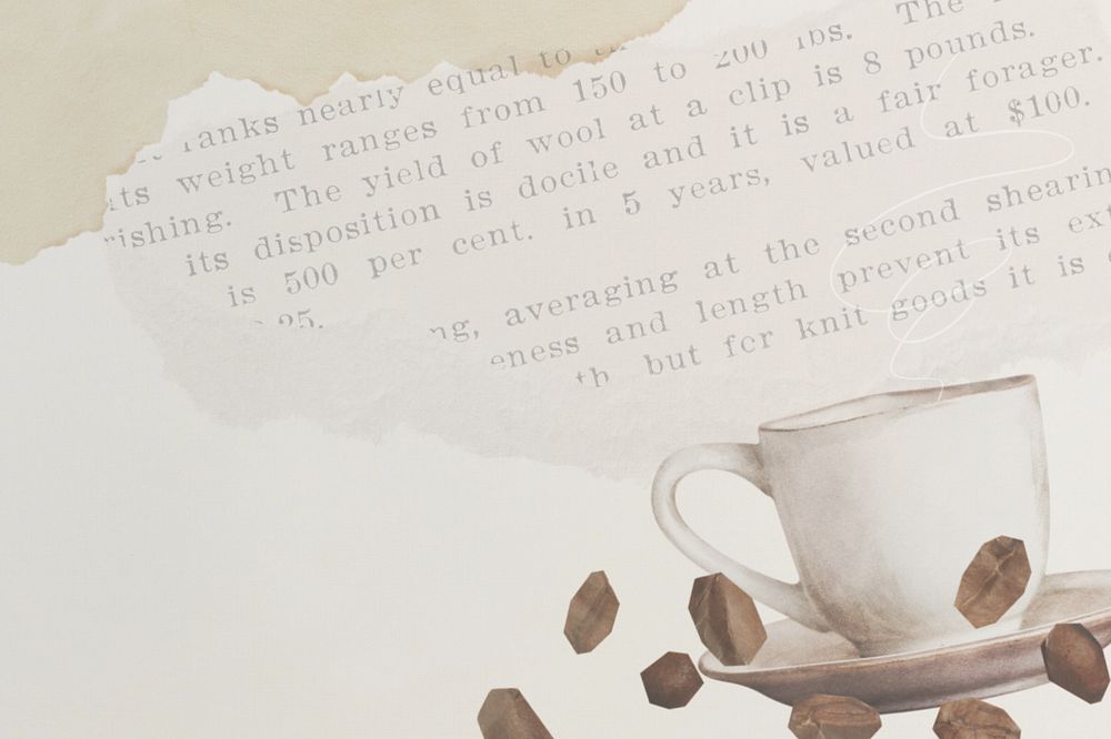 Editable coffee background, vintage collage border design