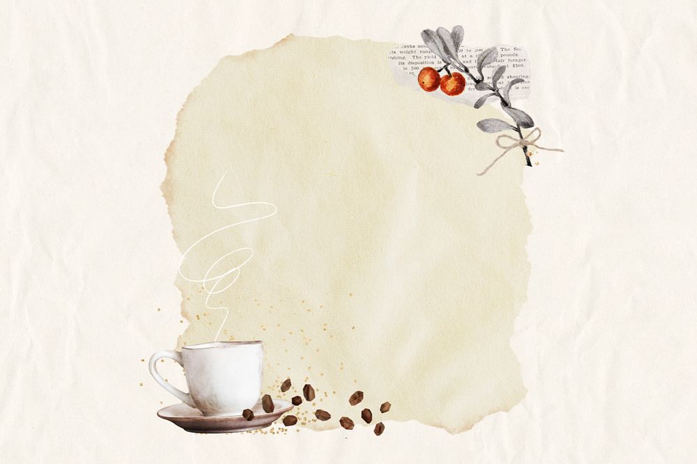 Ripped paper, editable coffee collage design