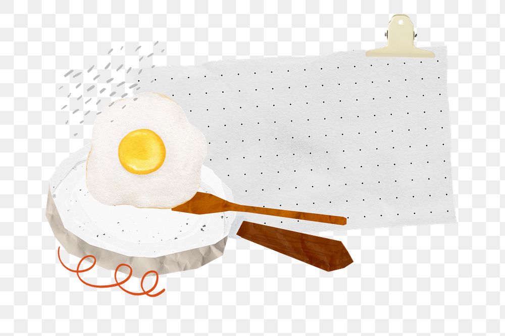 Fried egg pan element, editable cute breakfast collage design