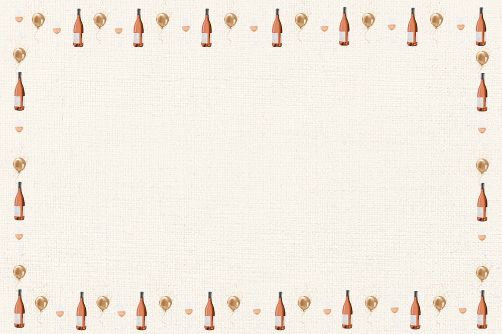 Editable celebration beige background, champagne frame collage design