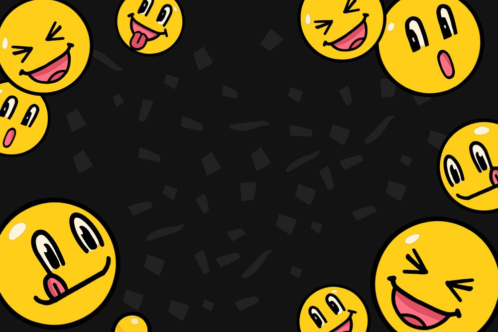 Happy emoticons frame background, editable funky character design