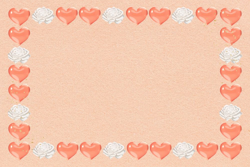 Valentine's Day background, editable heart frame collage design