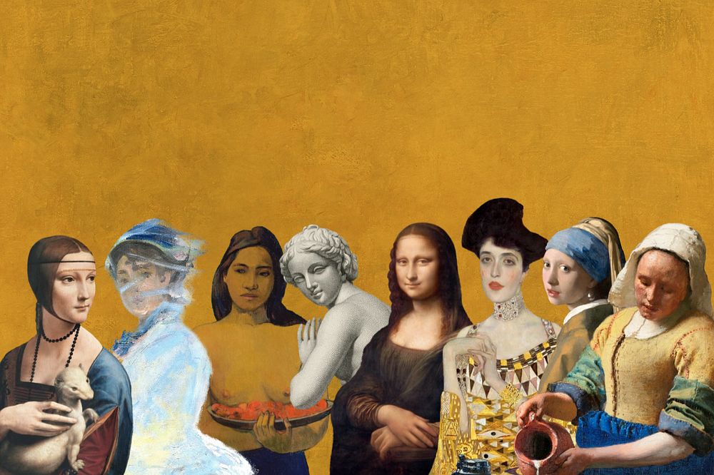 Madame Monet & famous women background, remixed by rawpixel