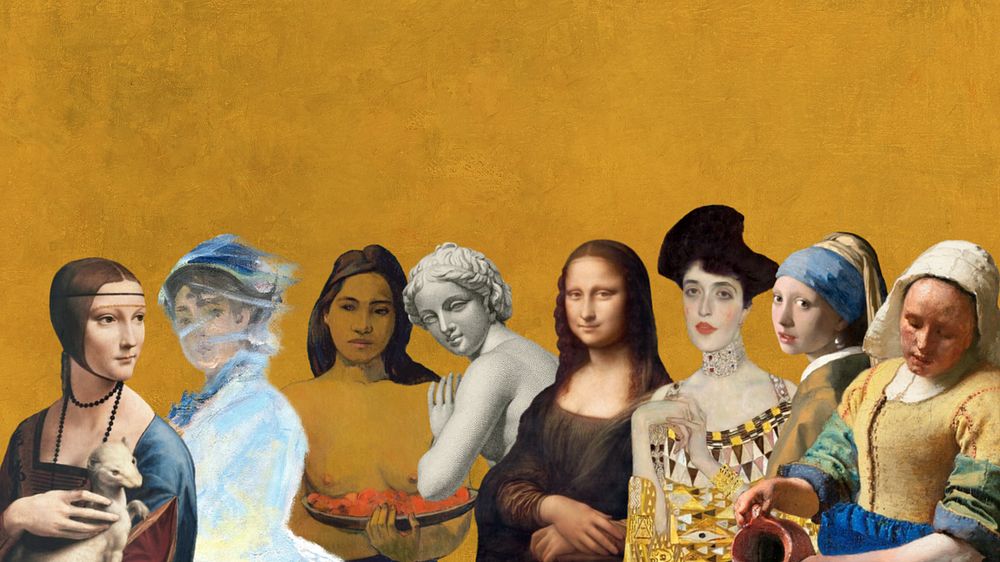 Madame Monet & women desktop wallpaper, remixed by rawpixel