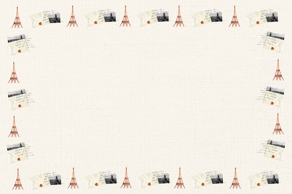 Eiffel tower frame background, editable travel design