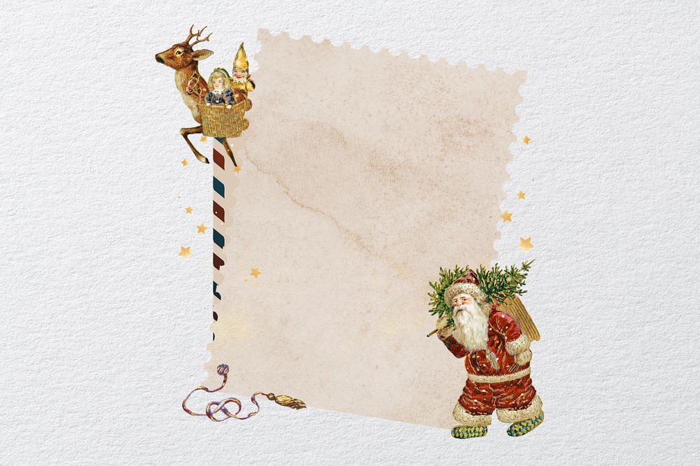 Festive Santa Claus, aesthetic note paper editable design