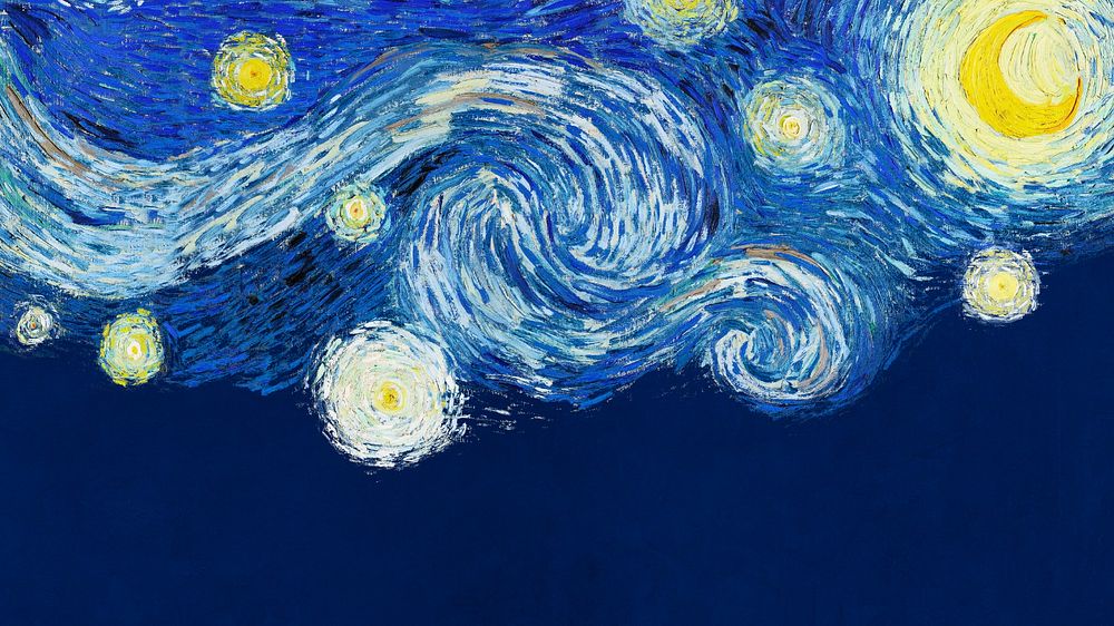 Blue Starry Night desktop wallpaper, remixed by rawpixel