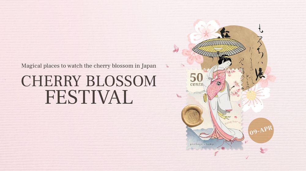 Flower festival blog banner template, editable design