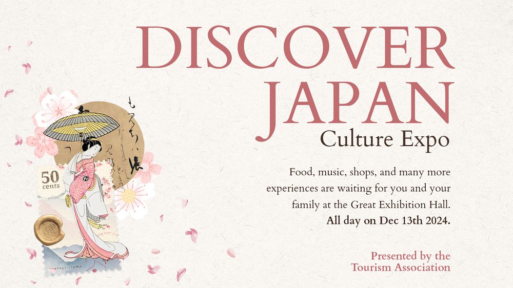 Discover Japan blog banner template, editable design