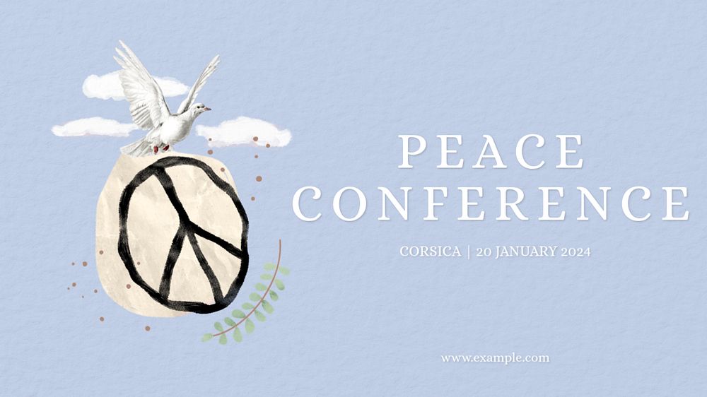 Peace conference blog banner template, editable design