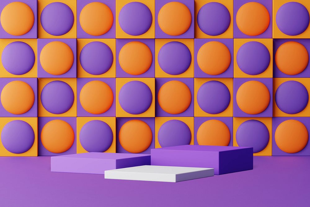 Pop fidget product background mockup, 3D purple, editable design