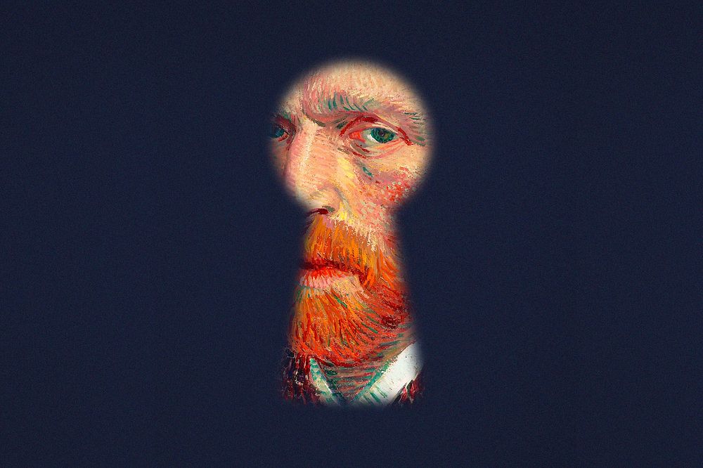 Van Gogh keyhole background, art remix. Remixed by rawpixel.