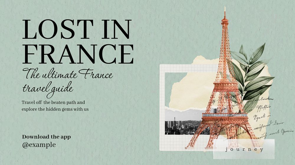 France aesthetic PowerPoint presentation template, editable design