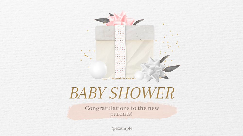 Baby shower blog banner template, editable design