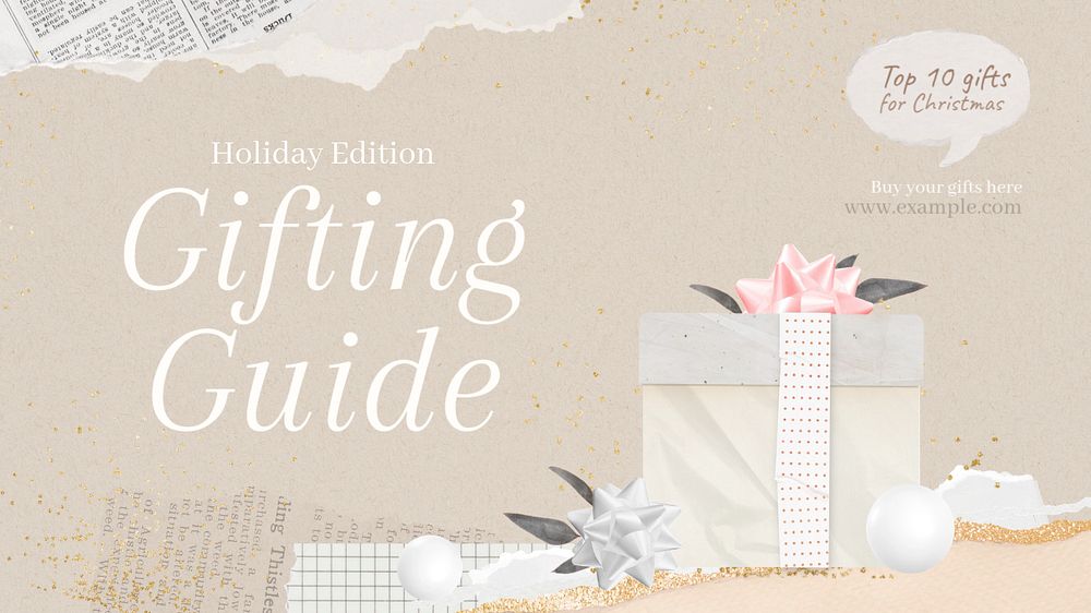 Gifting guide blog banner template, editable design