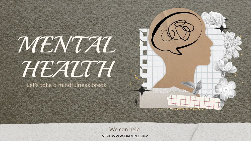 Mental health YouTube thumbnail template, editable design