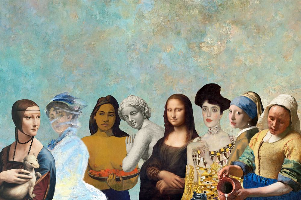 Madame Monet & famous women background, remixed by rawpixel