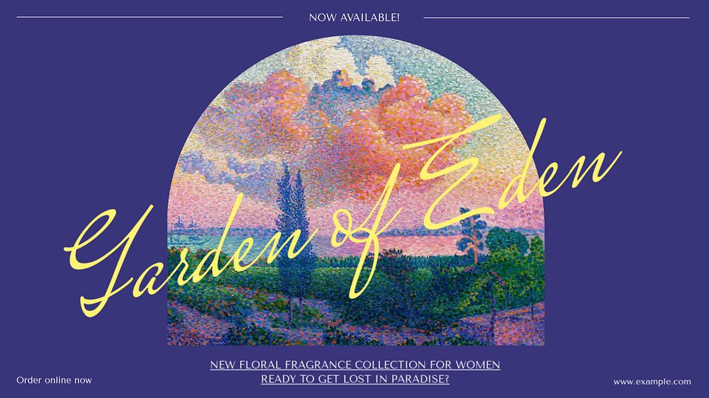 Garden of Eden blog banner template, editable  design. Famous art, remixed by rawpixel.