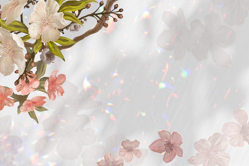 Japanese Sakura aesthetic background, traditional flower border, editable design