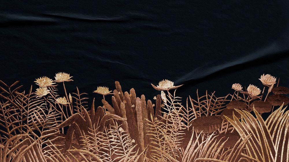 Henri Rousseau's nature black desktop wallpaper. Remixed by rawpixel.