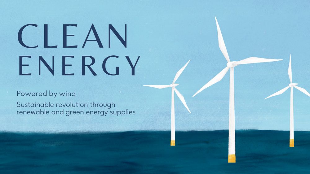 Clean energy blog banner template, editable aesthetic paint remix 