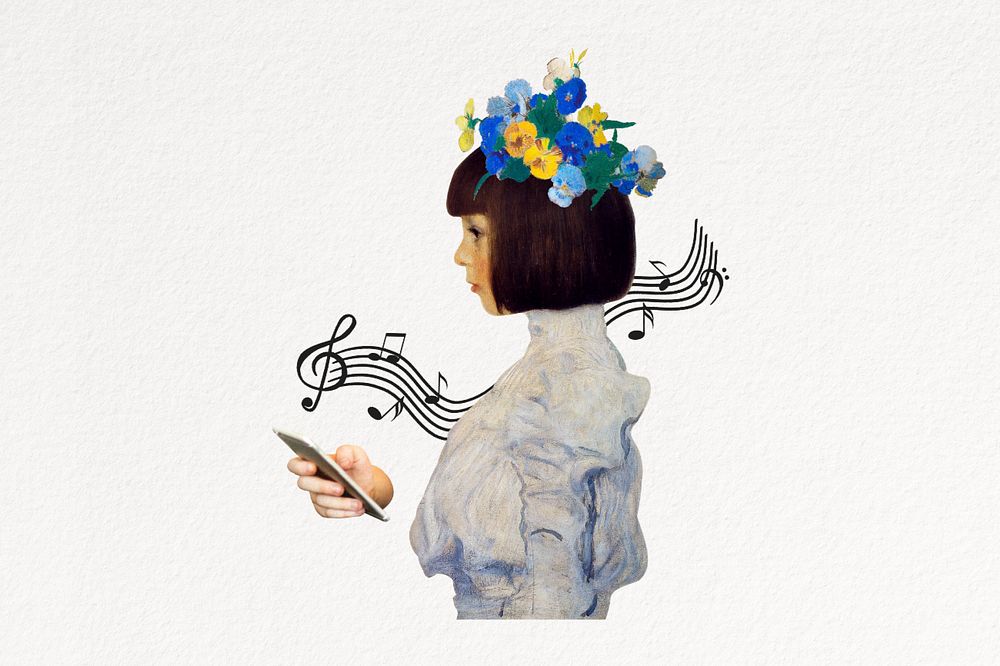 Music lover woman background, art remix. Remixed by rawpixel.