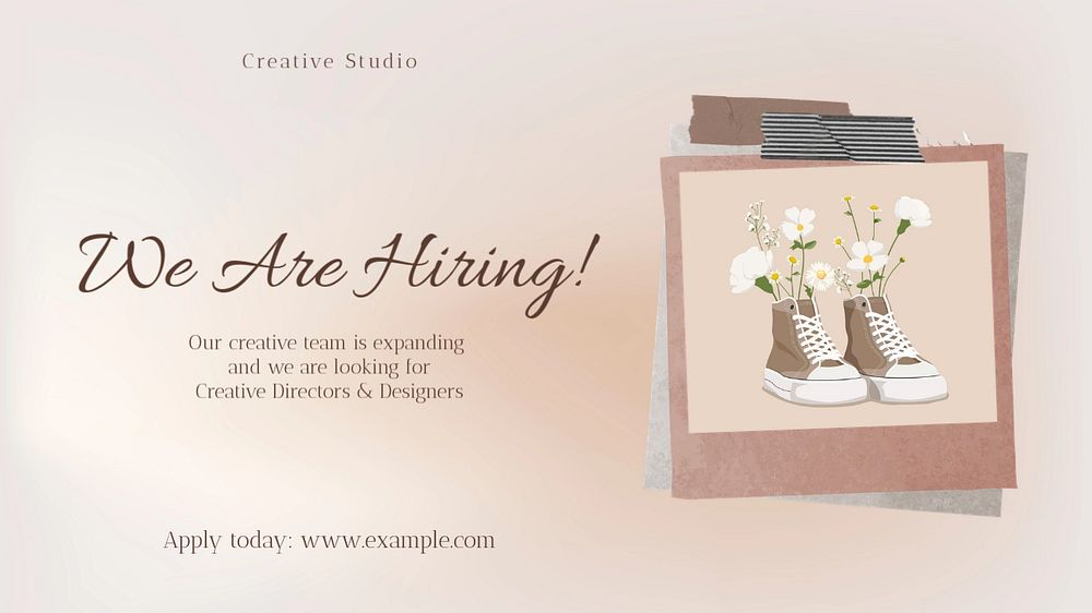 We are hiring blog banner template, editable text & design