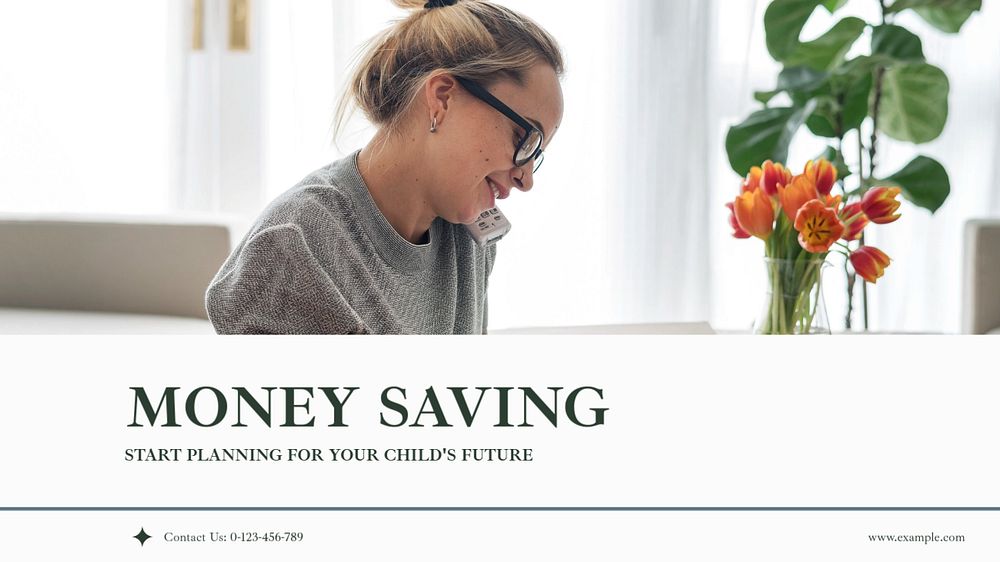 Saving money blog banner template, editable text & design