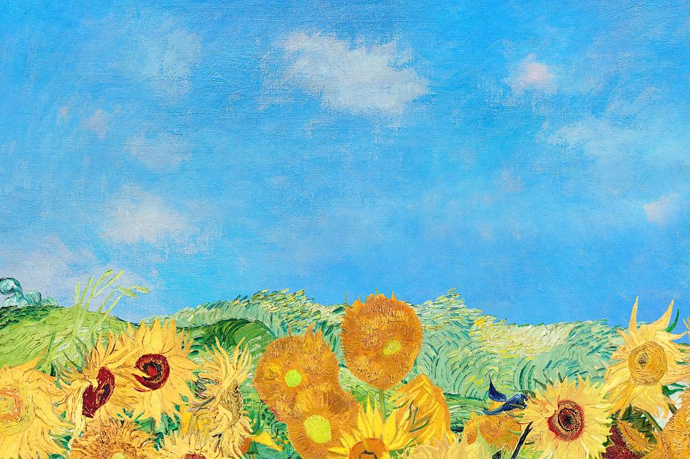 Van Gogh's famous painting background, editable collage design, remixed by rawpixel