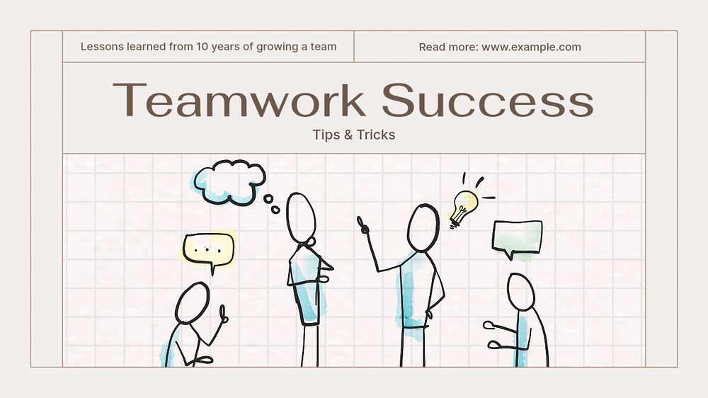 Teamwork blog banner template, editable text & design