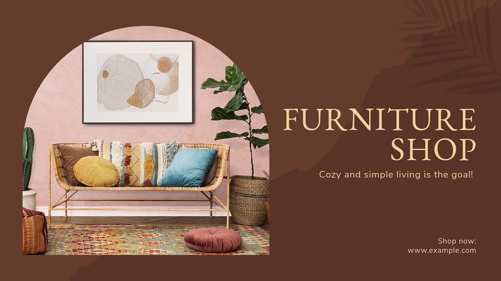 Furniture shop blog banner template, editable text & design