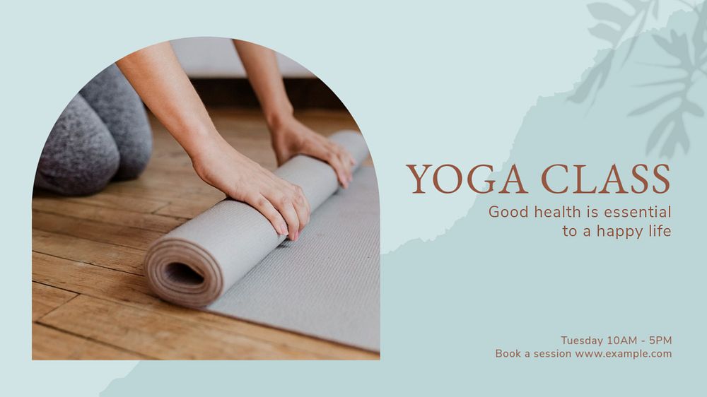 Yoga class blog banner template, editable text & design