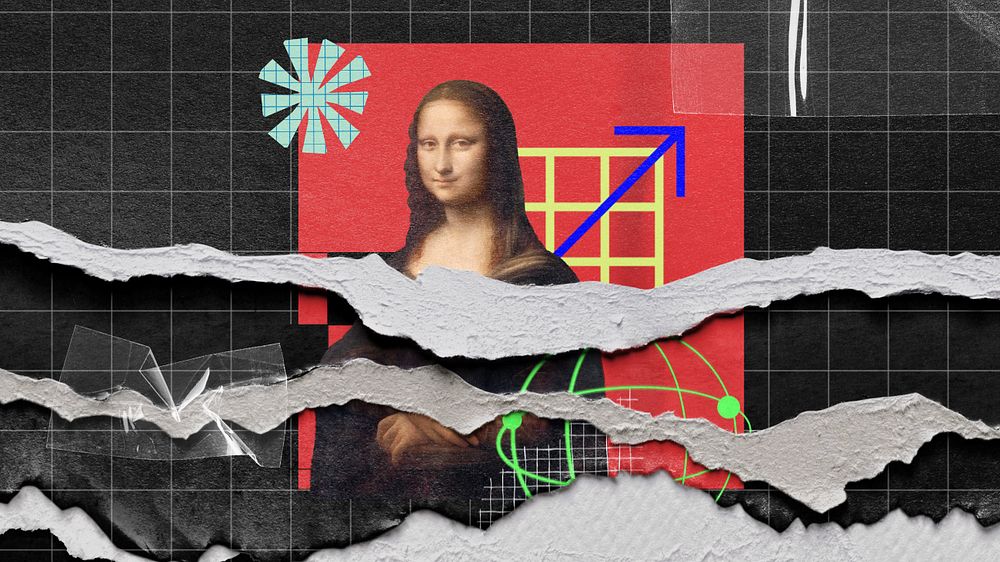 Mona Lisa desktop wallpaper, editable design. Artwork by Leonardo da Vinci, remixed by rawpixel.