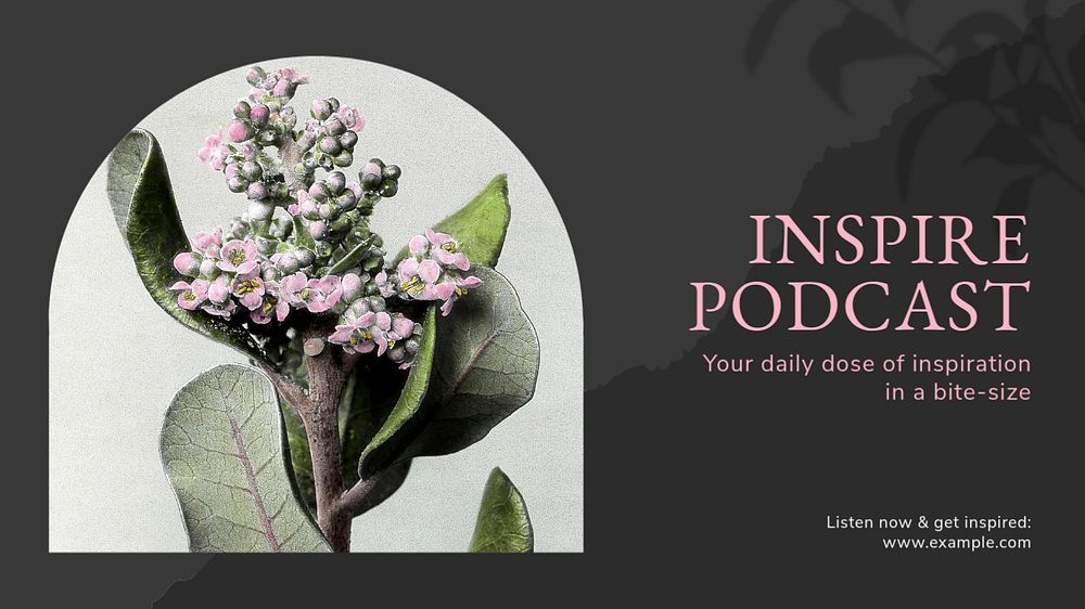 Inspire podcast blog banner template, editable text & design