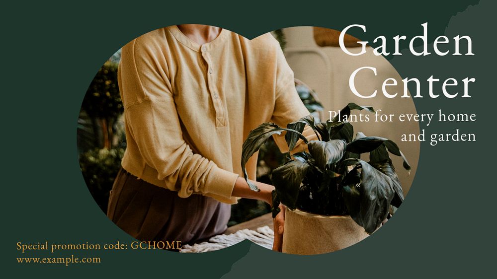 Garden center blog banner template, editable text & design