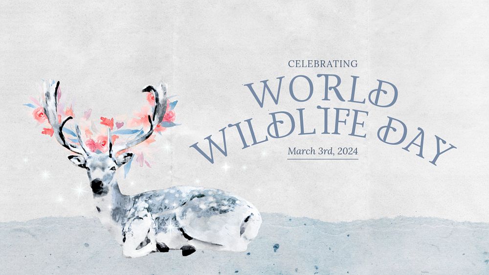 World wildlife day banner template, editable design