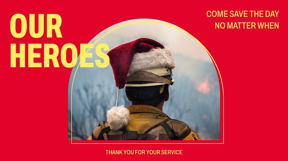 Firefighter service blog banner template, editable text