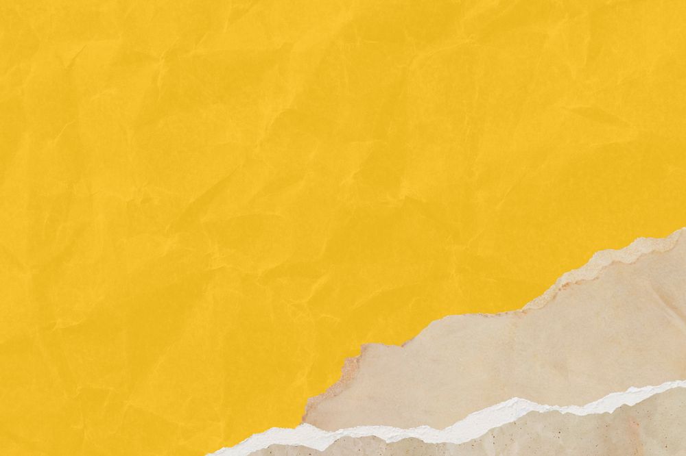 Editable ripped border, wrinkled yellow paper background design