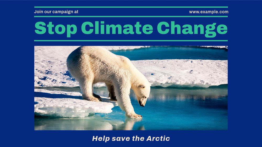 Climate change blog banner template, editable text