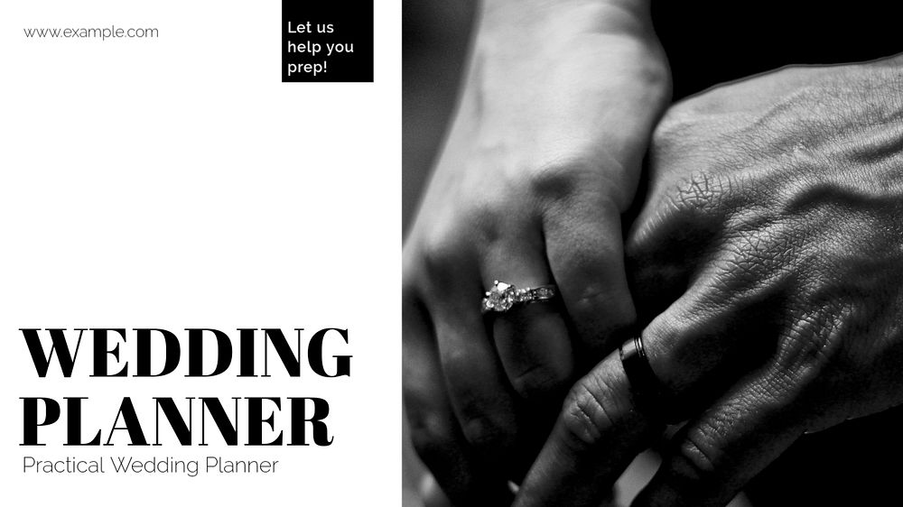 Wedding planner blog banner template, editable text