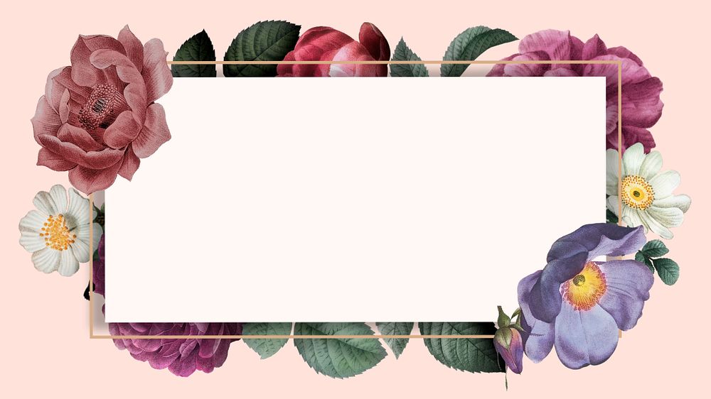 Editable vintage watercolor flower frame, aesthetic botanical illustration 