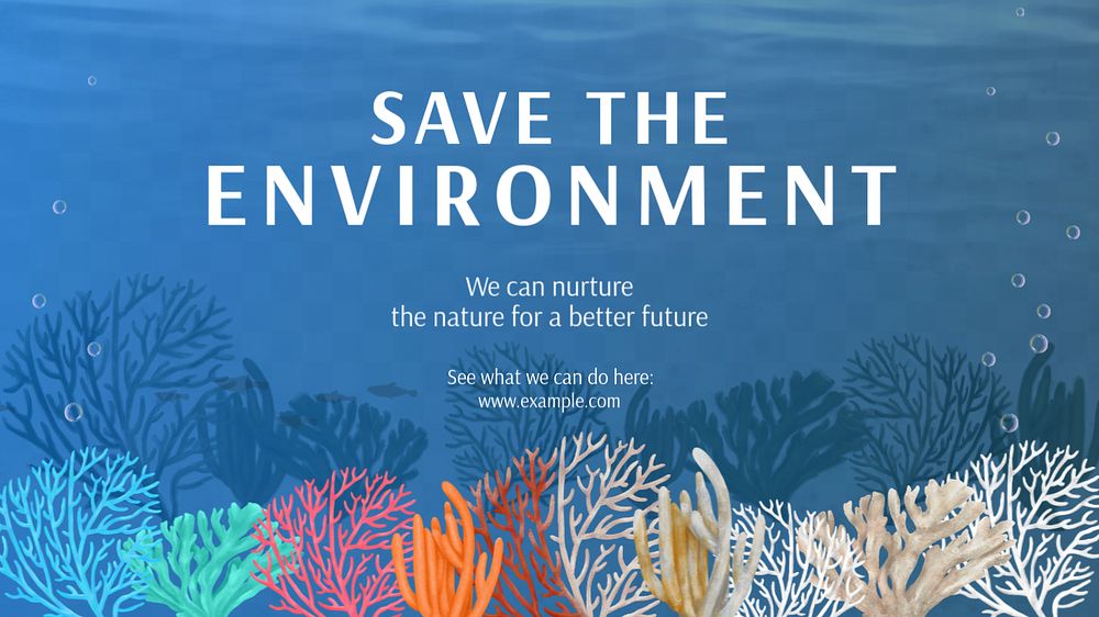 Save environment blog banner template, editable aesthetic paint remix 